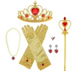 【人気商品】お姫様 エルサ キッズ 子供用 手袋 衣装 仮装 アナ雪 プリンセス 手袋 パーティー ティアラ コスプレ用 子供 魔法のステッキ 子供 [DERAYEE] あくせさりー セット