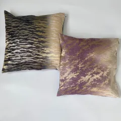 2666豪華な刺繍の袋帯リメイク　正絹クッションカバー　45cm角の存在感！2個 2666豪華な刺繍の袋帯リメイク 正絹クッションカバー 45cm角の