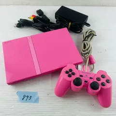 ◇895【すぐ遊べるセット 動作OK】ソニー Sony プレイステーション2 PlayStation2 プレステ2 PS2 薄型モデル SCPH-77000PK ピンク PINK 本体 デュアルショック2 コントローラー 周辺機器