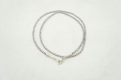 美品 ERICKA NICOLAS BEGAY エリッカ ニコラス ビゲイ Navajo ナバホ族 ENB 3mm 60㎝ ブレスレット ネックレス ビーズ シルバー 731P★2