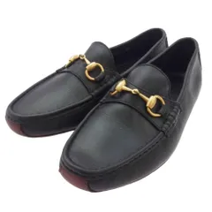 GUCCI グッチ 1101344 レザー ローファー ホースビット ドライビング シューズ ブラック系 8M【中古】