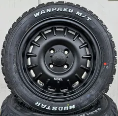 アトレー ハイゼット エヴリィ  軽トラ 軽バン 新発売 Noel MUDSTAR WANPAKU MT 155/65R14 14インチタイヤホイールセット ホワイトレター バウンティコレクションのサムネイル