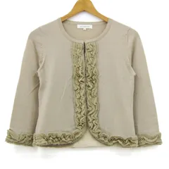 エムプルミエ カーディガン トップス ニットジャケット フリル レディース 36サイズ ベージュ M-premier 【中古】