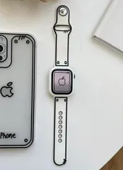 【SHOPS】 AppleWatch ベルト カバー コミック柄バンド 白 アップルウォッチ E018