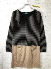 これ1枚でおしゃれ！dazzlin ダズリン ボーダー 切替え ドッキング ワンピース M