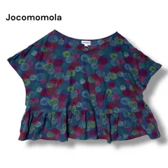 Jocomomola　by sybilla ホコモモラ　シビラ　トップス　カットソー　Tシャツ　レトロ　ギャザー　フレンチスリーブ　サイズ40 ゆったりのサムネイル
