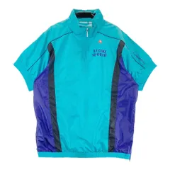 サイズ：L LE COQ GOLF ルコックゴルフ  ハーフジップ 半袖ジャケット  ブルー系 [240101443601] ゴルフウェア レディース ストスト