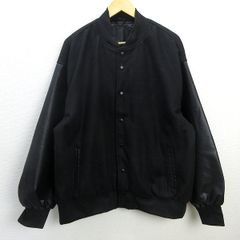 H■ジャックローズ/JACKROSE 袖PUレザー スタジアムジャンパー スタジャン【L】黒/MENS■82【中古】