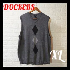 訳あり　DOCKERS 　ニットベスト　灰　XL 　古着　アメカジ　○