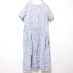 SUN VALLEY サンバレー リネン ワンピース ロング ストライプ 897141nのサムネイル