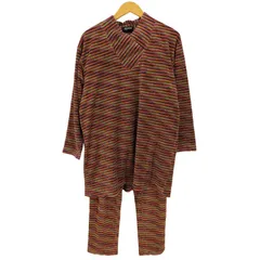 ミッソーニ MISSONI マルチカラー ボーダー 3Dニット ハイネックプルオーバー イージーパンツ セットアップ レディース  Lのサムネイル