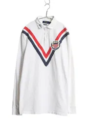 【お得なクーポン配布中!】 ポロ ラルフローレン 長袖 ラガーシャツ メンズ М / ラグビー 長袖シャツ ポロシャツ コットン ヘビーウェイト ワンポイント ゆったり 白