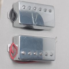 カバードハムバッカー2個セット ネック&ブリッジ クローム エレキギターピックアップ 新品