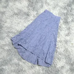 【良品】MERCURYDUO  ロングスカート  フレアスカート  総レース  (M)  フェミニン  大人カワイイ  レディース  青系  ブルー【送料無料】