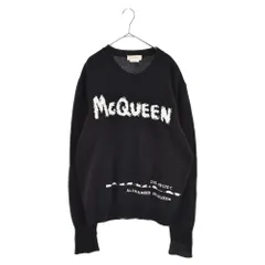 Alexander McQueen (アレキサンダーマックイーン) グラフィティコットン フロントロゴニット 長袖セーター ブラック 626454のサムネイル