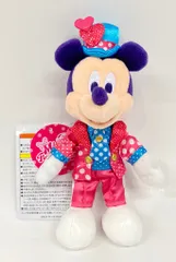 東京ディズニーランド ぬいぐるみバッジ Pal-Palooza Minnie's Fanderland 2024 ミッキー(ピンク/水色)