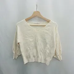◇ ⊇ PROPORTION BODY DRESSING Vネック 長袖 ニット サイズM ホワイト レディース E  【1502180010972】