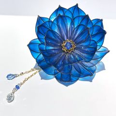 【専用ページ】丸蓮の１本かんざしオーダー　赤蓮【ネイビー・濃いブルー】 セール価格 丸蓮の1本かんざし【ネイビー・濃いブルー】 - メルカリ