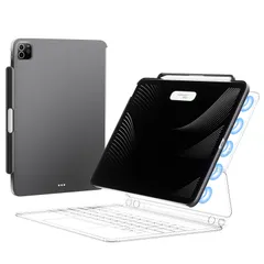 黒-iPad Pro 11 inch iPad Pro 11インチケース 保護カバー 磁気吸着 Magic Keyboard/smart keyboard folioに対応 バックカバー ペンシル 収納/保護 超スリム 薄型軽量 衝撃保護 2018-2022