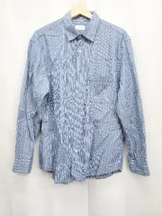 ◇ Θ JUNRed ジュンレッド ストライプ 長袖 シャツ サイズL ブルー ホワイト ブラック メンズ E  【1505290028981】