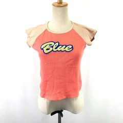 三陽商会製★BURBERRY BLUE LABEL【バーバリーブルーレーベル】 半袖Ｔシャツ【レディースM/オレンジ系】サーマル生地/カットソー/Tops◆BJ006-d