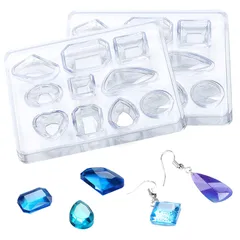 【人気商品】小さい ネックレス ジュエリー イヤリング 鏡面宝石型 ピアス作成 レジン ハンドメイド 石膏 ソフトシリコンモールド2本入り人気 手作り 樹脂 UVレジン型 粘土 YFFSFDC 道具再利用可能