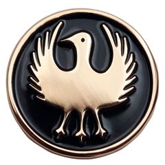ピンバッジ 八咫烏 ヤタガラスをデザインしたピンズ・バッジ 合金製 ミニサイズ 直径1.8cm 正面