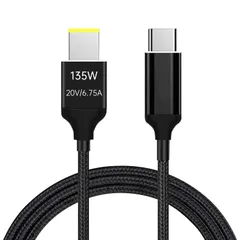 【特価商品】Sisyphy USB-C to Lenovo DC 11×4.5 mm 変換 急速充電アダプタ 【2m ナイロン 135w】、20V 135w PD USB-C充電器必要 両端Type-cケーブル必要、Lenovo ThinkPad B50 G4