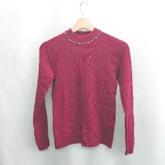 ◇ ⊇ INGNI イング ニット ビジュー付き 長袖 セーター サイズM レッド レディース E  【1412090000782】