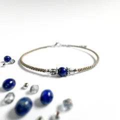 【9月誕生石】ラピスラズリ の天然石ブレスレット　*ときめく瑠璃 *