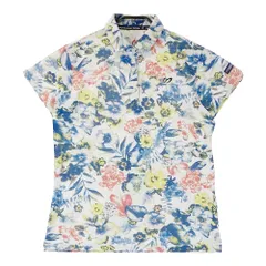 サイズ：1 MASTER BUNNY EDITION マスターバニーエディション  半袖ポロシャツ フラワー柄 ネイビー系 [240001236333] ゴルフウェア レディース ストスト