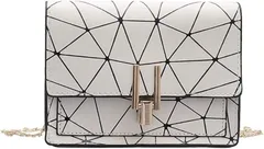 ドナリー ショルダーバック 斜めがけ 小さめポシェット クラッチ 韓国風 ミニバック レディース(ホワイト,  Free Size)