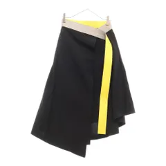 極美品ロエベひざ丈スカートアナグラムタイトとろとろラムレザー 黒