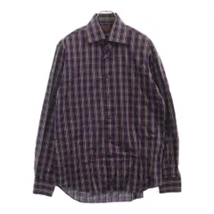 ETRO (エトロ) チェック柄 長袖コットンシャツ パープル 総柄