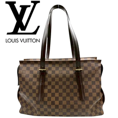 【中古美品】LOUIS VUITTON ルイヴィトン チェルシー トートバッグ 肩掛け ショルダーバッグ ダミエ ブラウン N51119