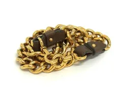 MARC JACOBS マークジェイコブス レザー バッグ用 ショルダーストラップ チェーン 肩掛け レディース ブラウン系×シルバー系 DG9335