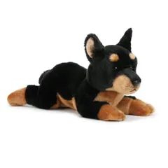 希少大きな番犬ぬいぐるみドーベルマン？ロットワイラー？寝そべり