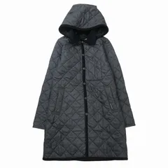 ラベンハム LAVENHAM ダイヤモンド キルティング コート フーディー チェック裏地 ステンカラー コーデュロイトリム 中綿 フーデッド ジャケット ジャンパー ブルゾン 上着 アウター 36 グレー グリーン ネイビー レディースのサムネイル