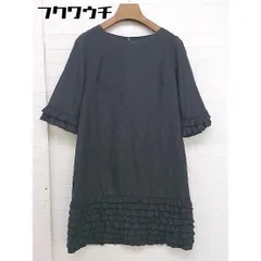 ◇ green label relaxing グリーンレーベル UNITED ARROWS フリル 七分袖 ミニ ワンピース ブラック レディース  【中古】 【1110190008843】