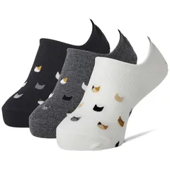 【新品】 [オカモト] 脱げない ココピタ 3足組 レディース スニーカーソックス フットカバー アニマル柄 840-442 1