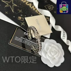 【今日特価】Chanel シャネル スワロフスキー クリスタル レザーチェーン ブレスレット