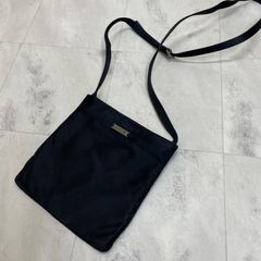【美品】PRADA プラダ サテン ショルダーバッグ サコッシュ ブラック ポシェット