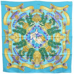 希少柄 エルメス HERMÈS カレ90 スカーフ BRAZILターコイズ 希少柄 エルメス HERMÈS カレ90 スカーフ BRAZILターコイズ