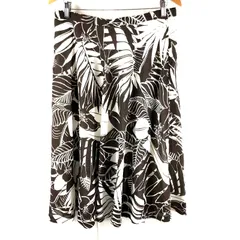 レリアン leilian スカート 花柄 裏地付き ロング チャック付き 白茶 13+サイズ 951825 