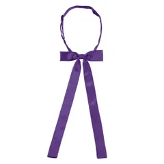 Allegra K スクールリボン 制服リボン リボンタイ 無地 ネクタイ ボウタイ 蝶ネクタイ 高校生 制服 パープル