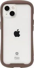 新品☆iFace iPhone14 ケース 強化ガラスクリアケース ブラウン