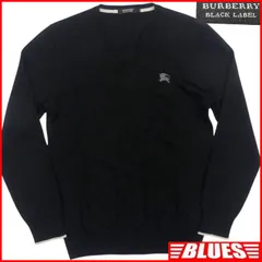 BURBERRY BLACK LABEL 廃盤 バーバリーブラックレーベル セーター M ニット 黒 ブラック ウール 刺繍 長袖 メンズ 2 シャツ 長袖シャツ ニット_セーターサイズM一覧←SEULB屋着古← TY4050