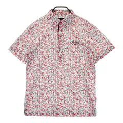 サイズ：M CALLAWAY キャロウェイ  半袖ポロシャツ ボタンダウン 総柄 レッド系 [240101511523] ゴルフウェア メンズ ストスト