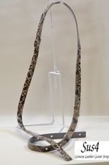 ハンドメイド  国内材料＆国内生産　２㎝幅&超ロング 本革ギターストラップ　パイソン柄