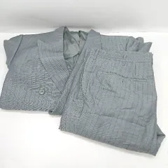 ◇ ⊇ MITSUKOSHI　三越 ストライプ柄 オーダーメイド パンツスーツセット サイズ表記なし グリーン メンズ E  【1502180033629】